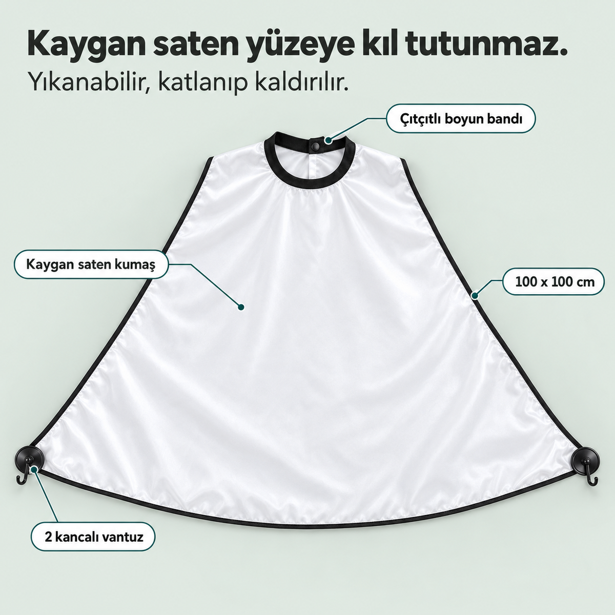 Vantuzlu Saç Sakal Tıraş Önlüğü