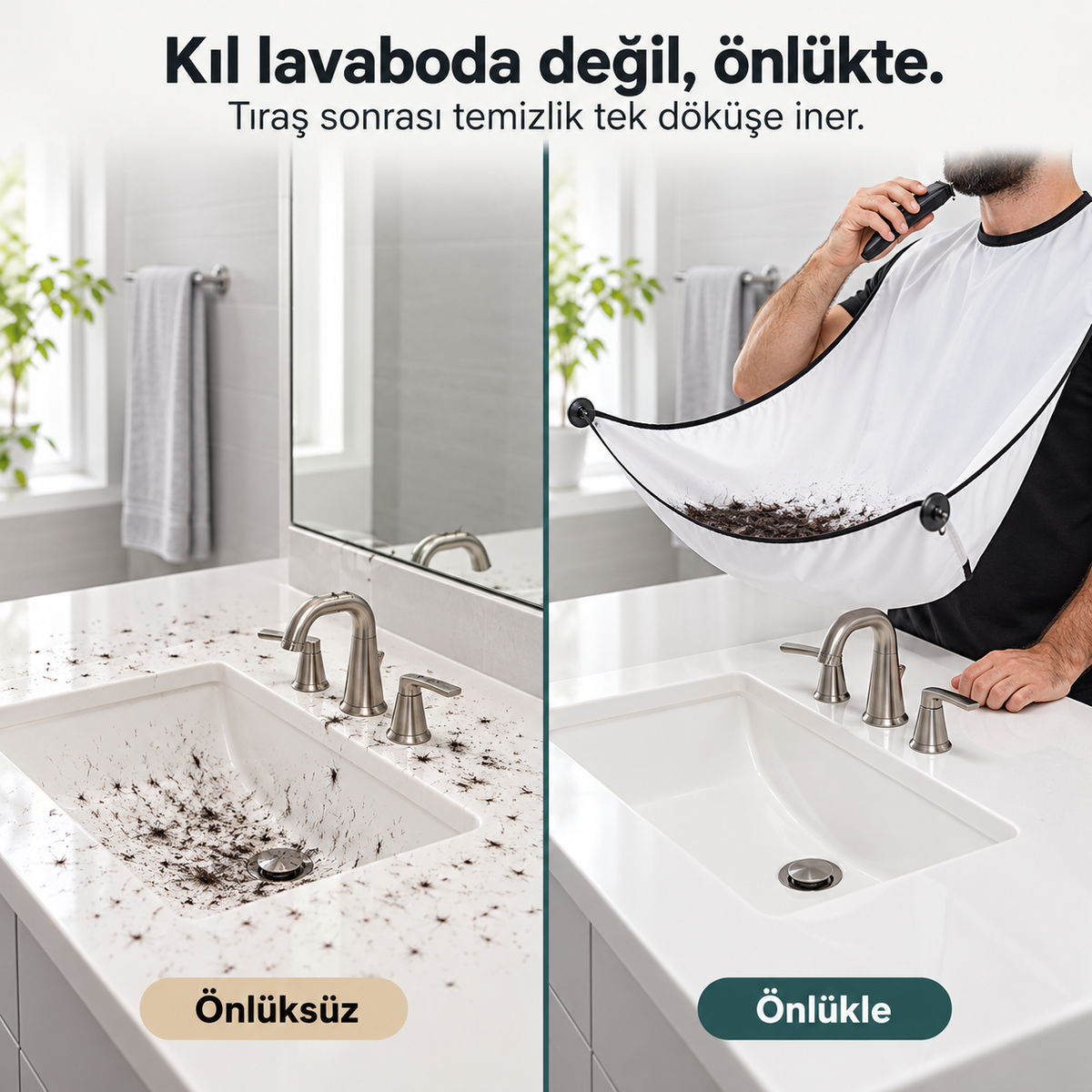 Vantuzlu Saç Sakal Tıraş Önlüğü